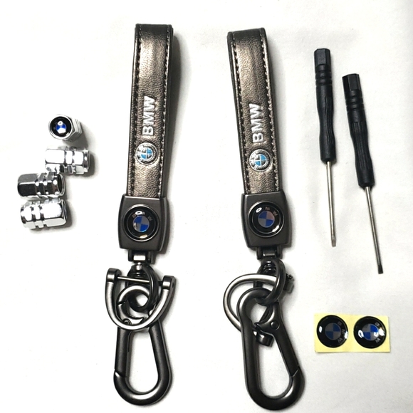 New in Pack BMW Valve Stem Caps and 2 Key Chains